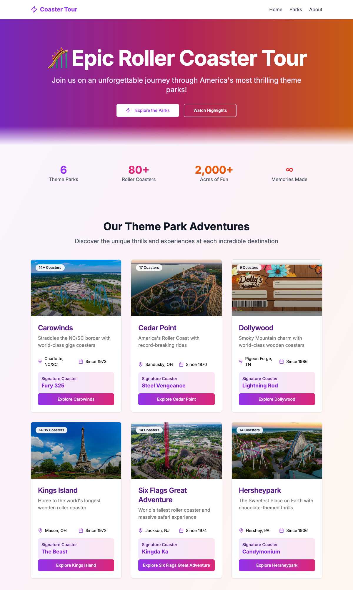 Epic Roller Coaster Tour